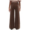 AG Jeans Saige Wide Leg Mid-Rise Fit Corduroy Pants in Jazz Berry(Wood Brown)