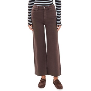 AG Adriano Goldschmied Women’s Saige Wide Leg Crop Jeans(Sulfur Burnt Umber)
