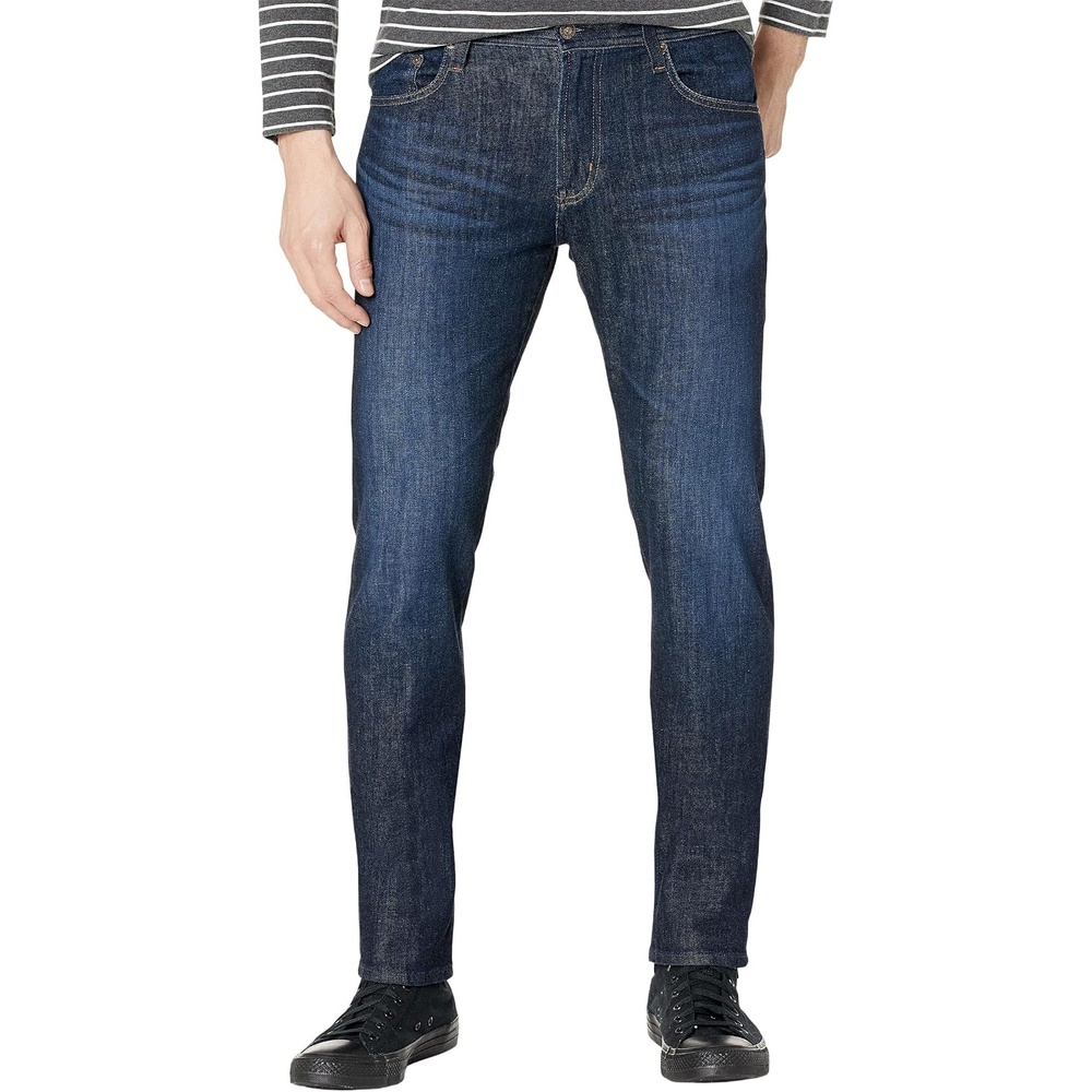 image:imageAG Jeans Tellis Modern Slim Leg SUD Sueded Stretch Sateen in Super BlackDark Canyon