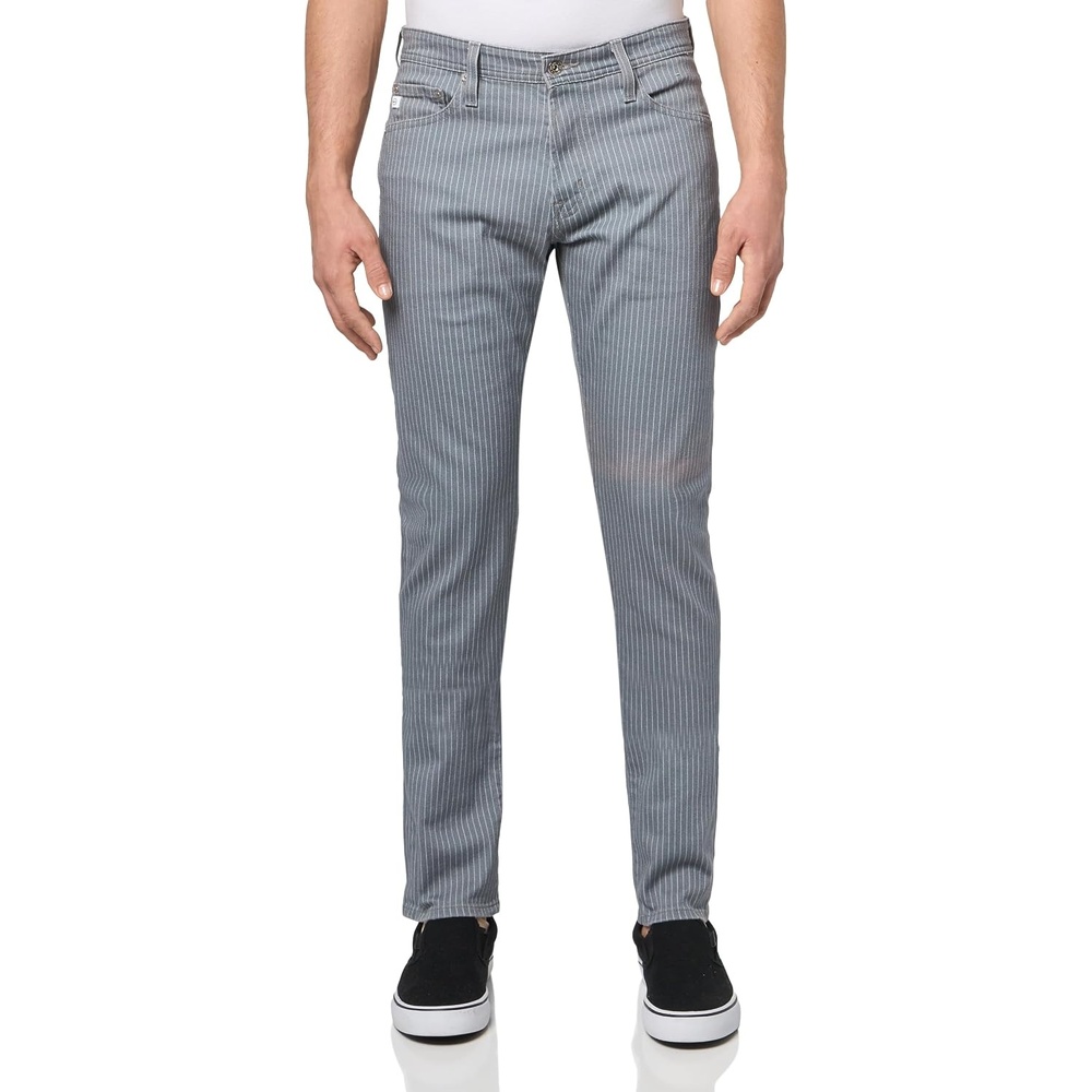 image:imageAG Jeans Tellis Modern Slim Leg SUD Sueded Stretch Sateen in Super BlackPolar Grey Multi