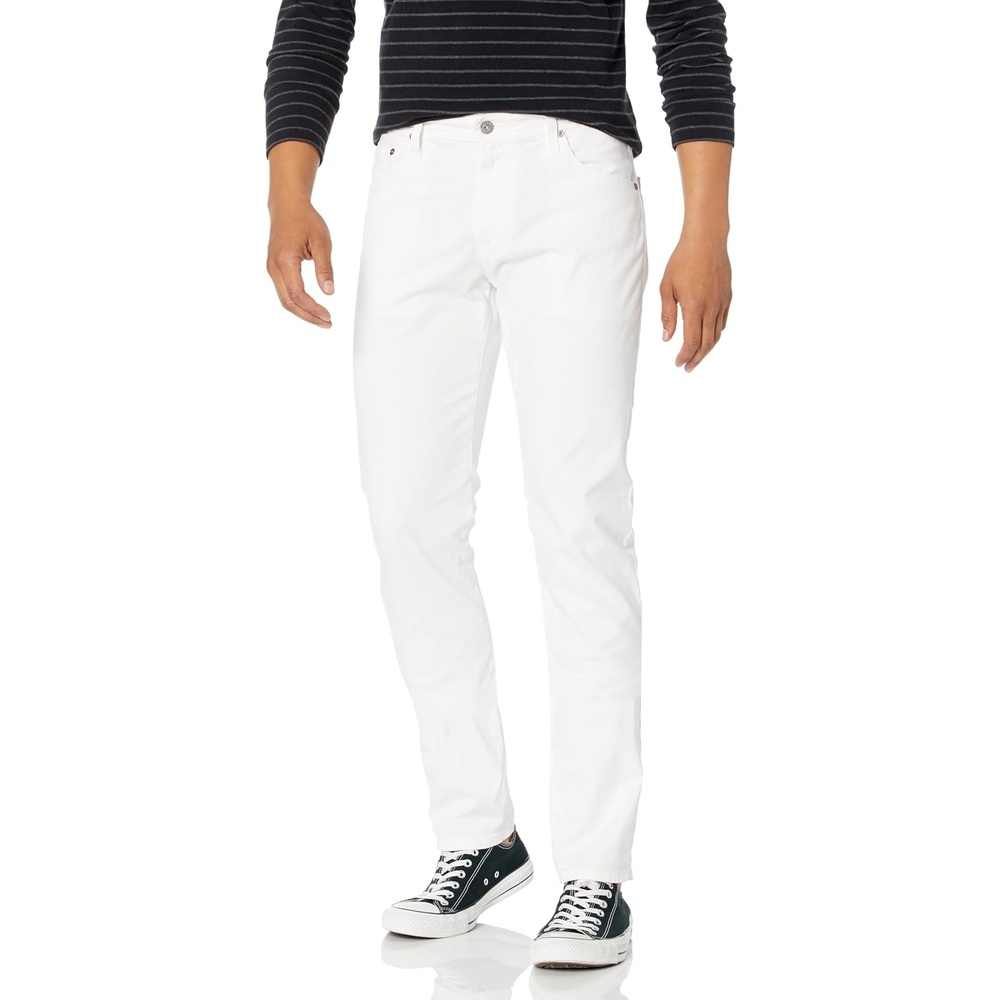 image:imageAG Jeans Tellis Modern Slim Leg SUD Sueded Stretch Sateen in Super BlackWhite